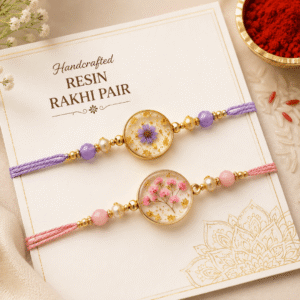 Handcrafted Resin Rakhi Pair